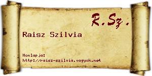 Raisz Szilvia névjegykártya